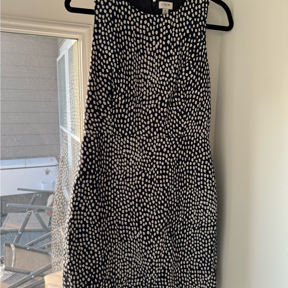 J. Crew White and Blue Halter Sheath Mini Dress